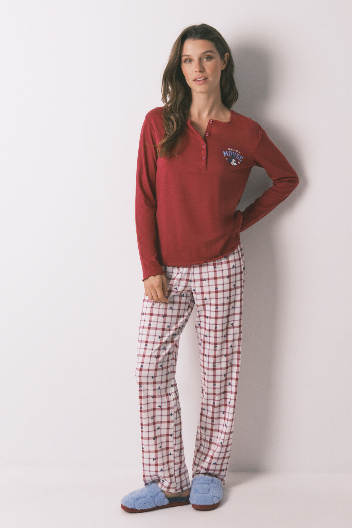 Women'secret Pijama largo algod&oacute;n Mickey rojo