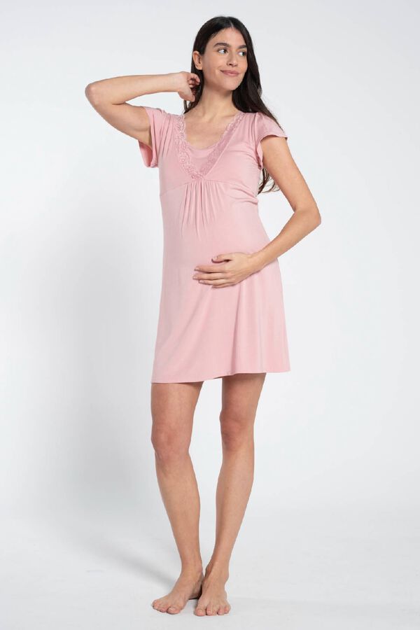 Ohma Camis&oacute;n de lactancia con manga corta rosa