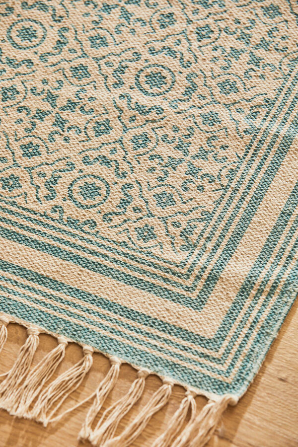 Womensecret Salermo turquoise dhourrie rug bleu