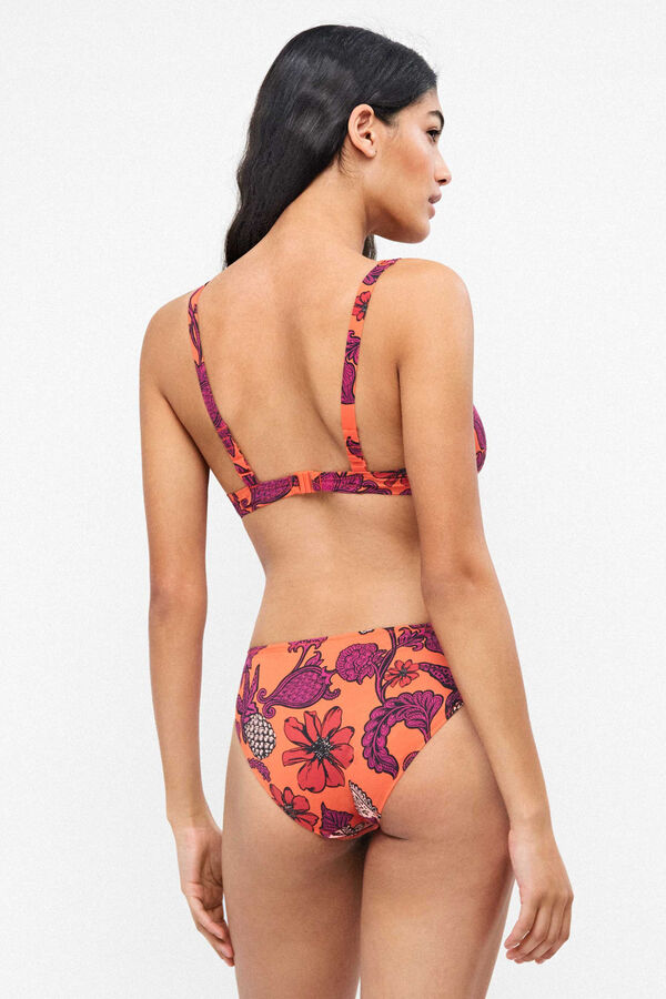 Gisela Printed high-waisted bikini bottoms white