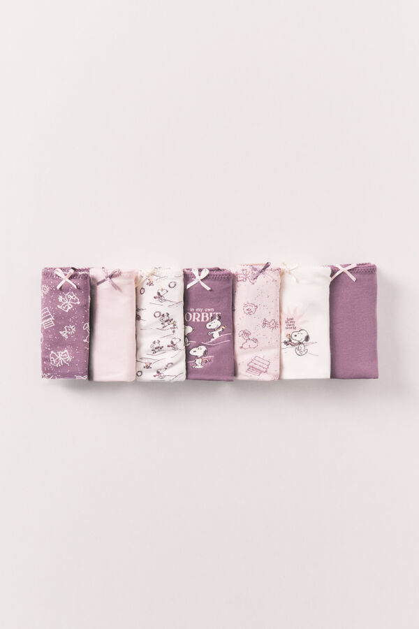 Women'secret 7-pack cotton printed Brazilian panty Snoopy printed