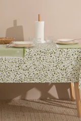 Womensecret Leaf print stain-resistant tablecloth 160 x 160 cm. vert