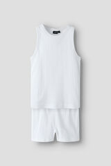 Lmtd Conjunto pijama corto sin mangas pointelle blanco