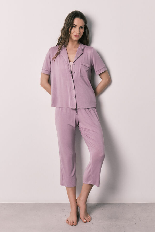 Women'secret Pink soft touch classic capri pyjamas pink
