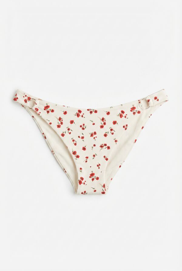 Women'secret Braga bikini efecto U mini flores rojas blanco