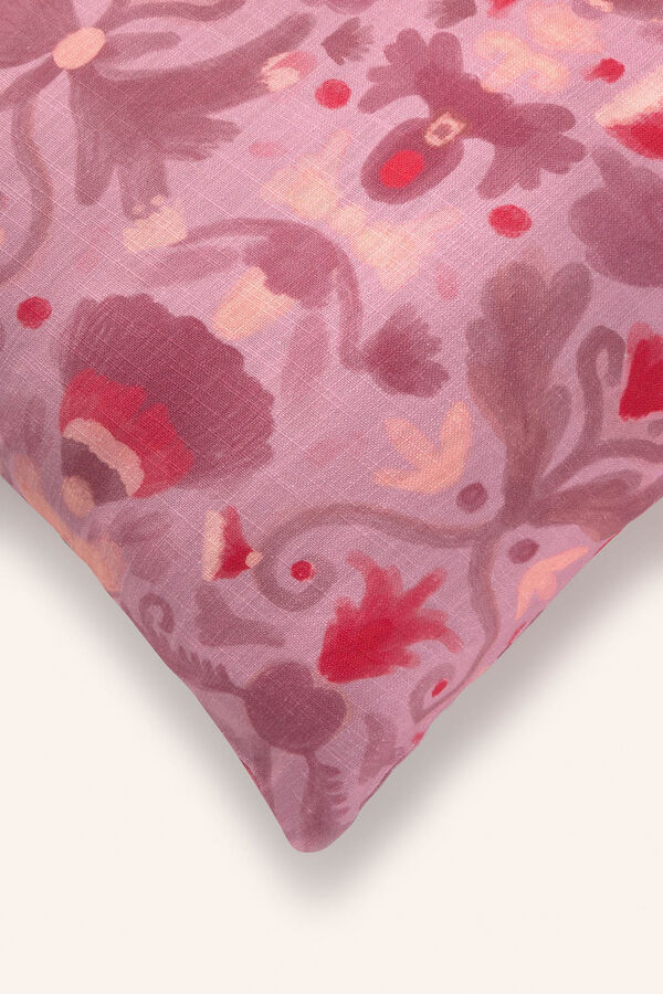 Calma House Rectangular cushion case with floral print Pina pink