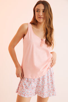 Womensecret Pink 100% cotton short pyjamas with vest pink
