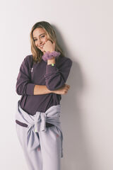 HI&BYE Purple cotton fleece sweatshirt pink