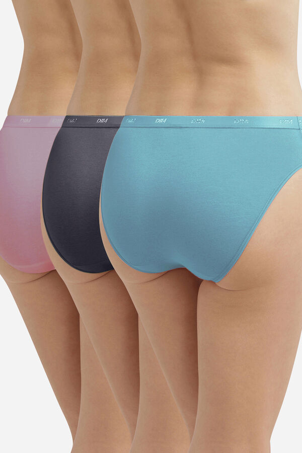 DIM Pack of 3 stretch cotton briefs blue
