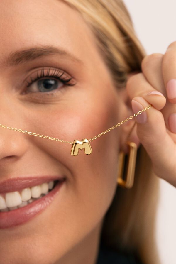 Singularu Collar Hailey Letter Acero B.Oro  amarillo