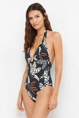 Gisela Ba&ntilde;ador escote en V estampado blanco