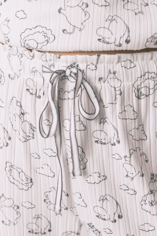 Women'secret Pyjama long c&ocirc;tel&eacute; doux imprim&eacute; Moomin blanc blanc