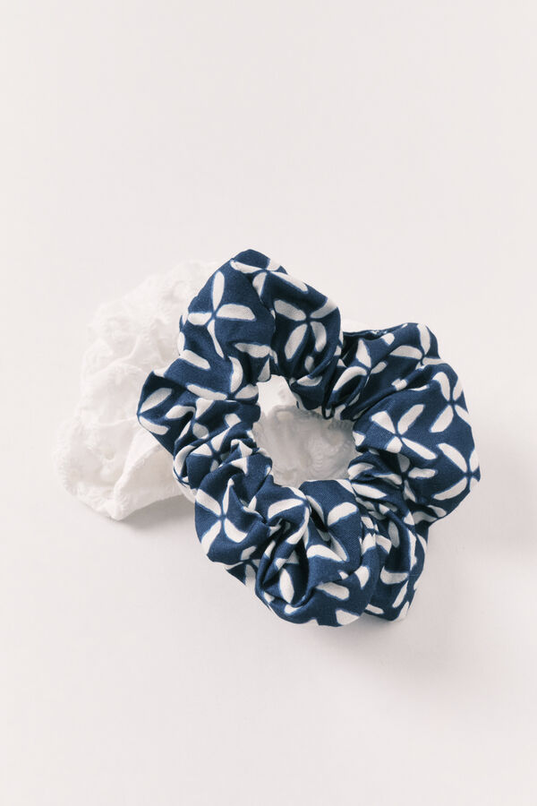 Women'secret Blaues 2er-Pack mittlere Scrunchies sortiert Blau