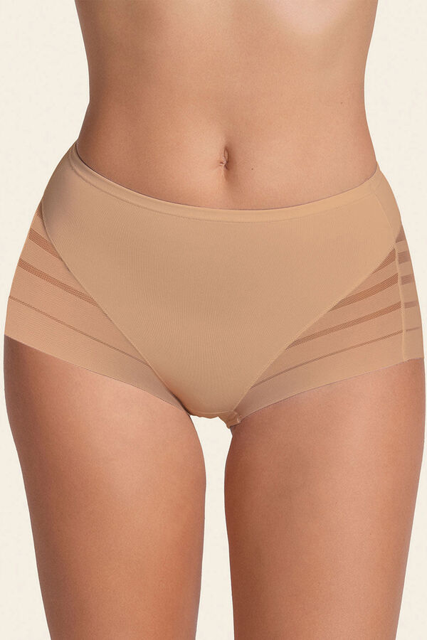 Leonisa Braga faja cl&aacute;sica con control moderado de abdomen y bandas en tul beige