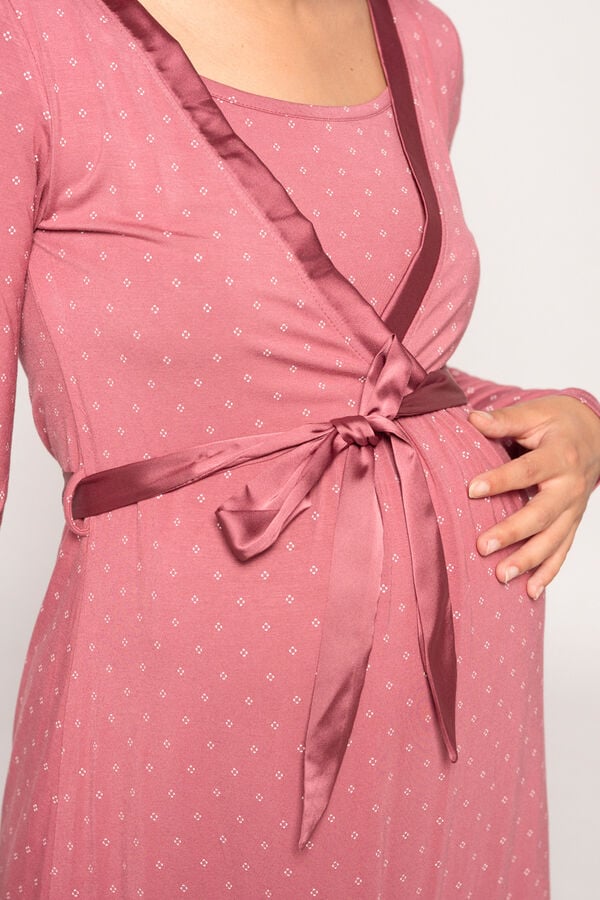 Womensecret Nursing nightgown with tie print Braun