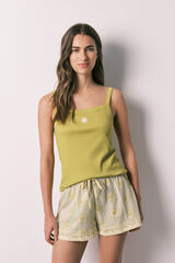 Women'secret Green strap short pyjamas green