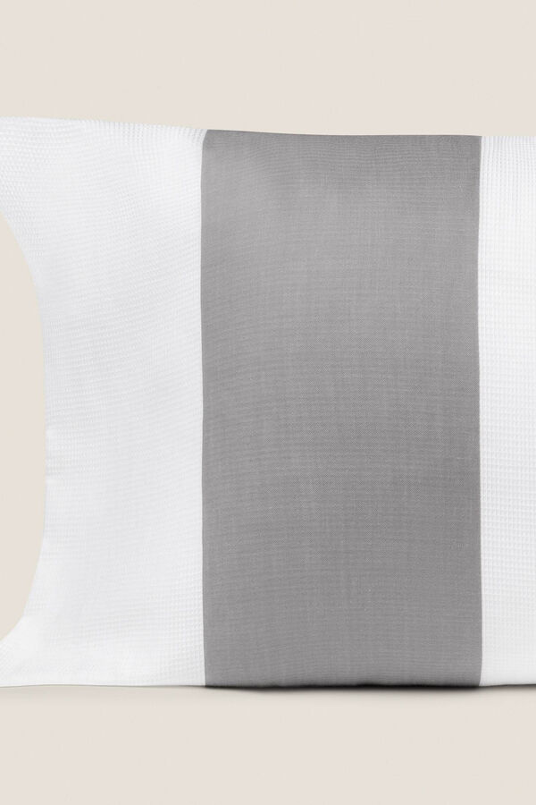 Womensecret Kissenbezug 100 % Baumwolle Patchwork. Bett 135-140 cm. Grau