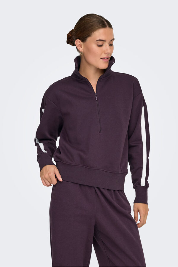 Only Play Sudadera oversized cuello alto morado/lila