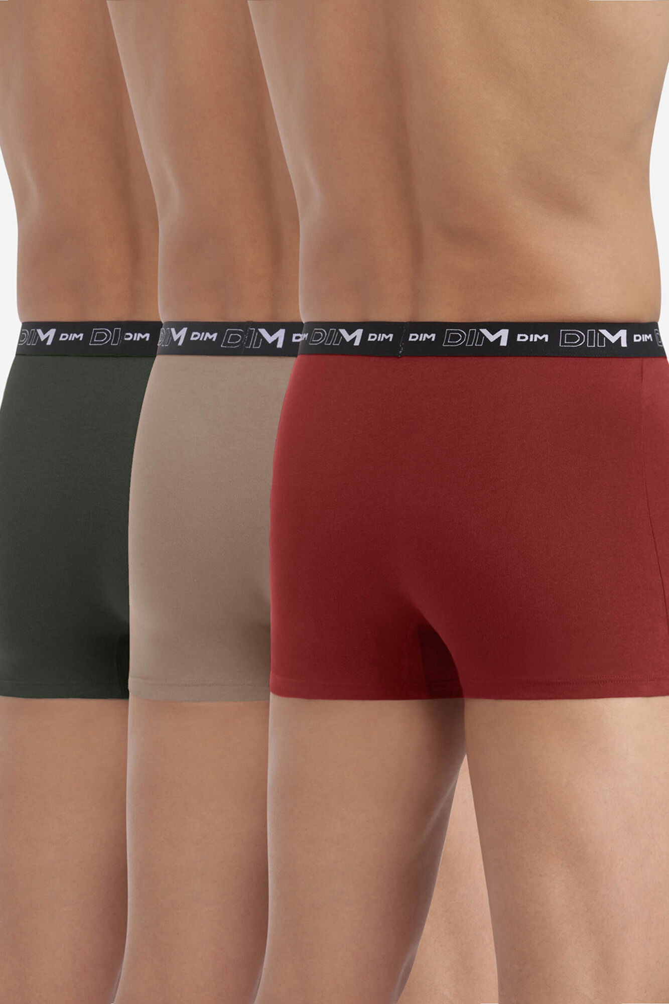 DIM Pack de 3 boxers algod&oacute;n el&aacute;stico en varios colores