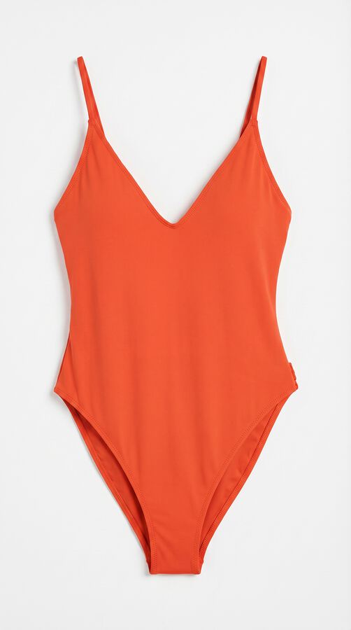 Women'secret Ba&ntilde;ador escote profundo efecto seda naranja coral