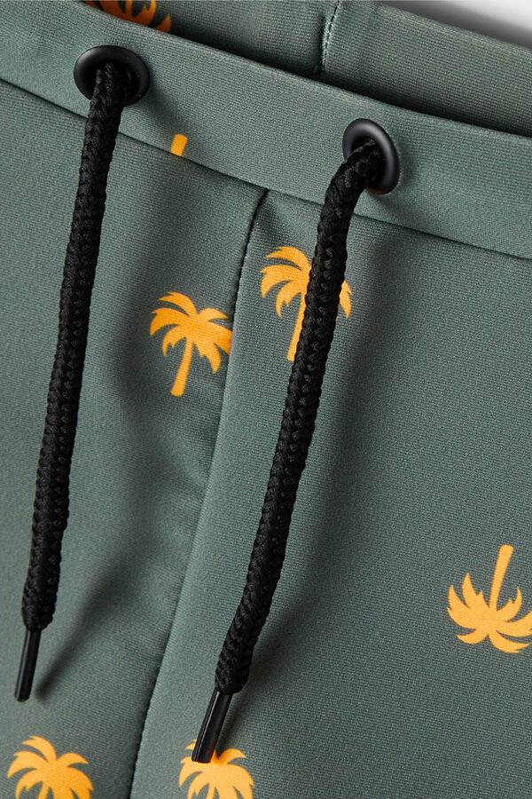 Name it Fato de banho de menino com estampado de palmeiras verde