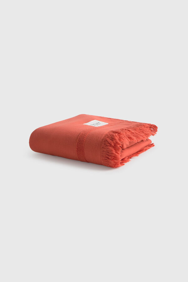 Textura Strandtuch aus Web- und Frotteestoff Rot