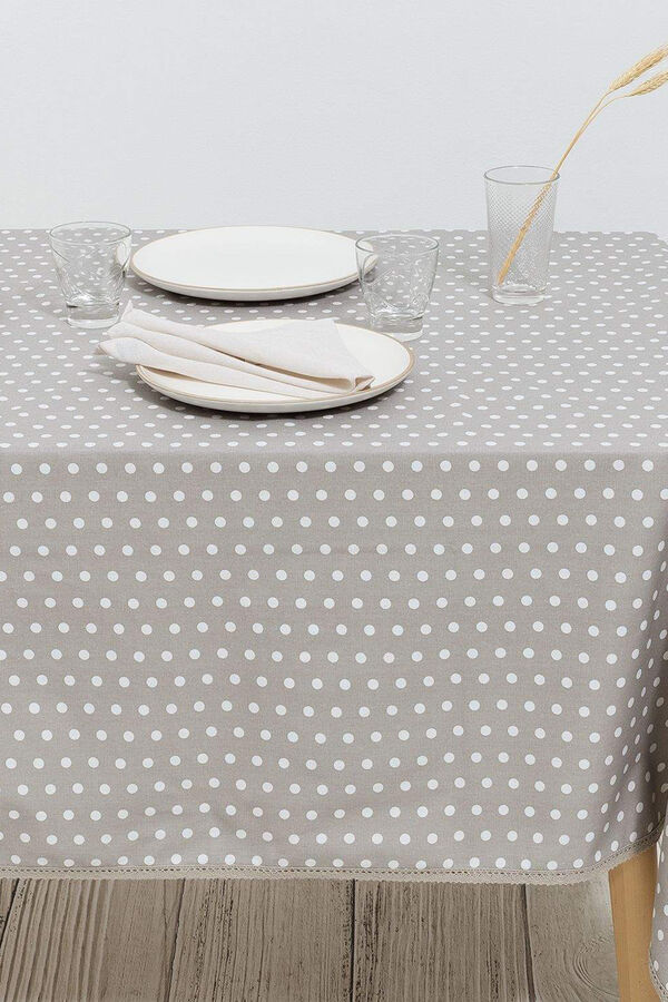 Womensecret Polka-dot stain-resistant tablecloth brown