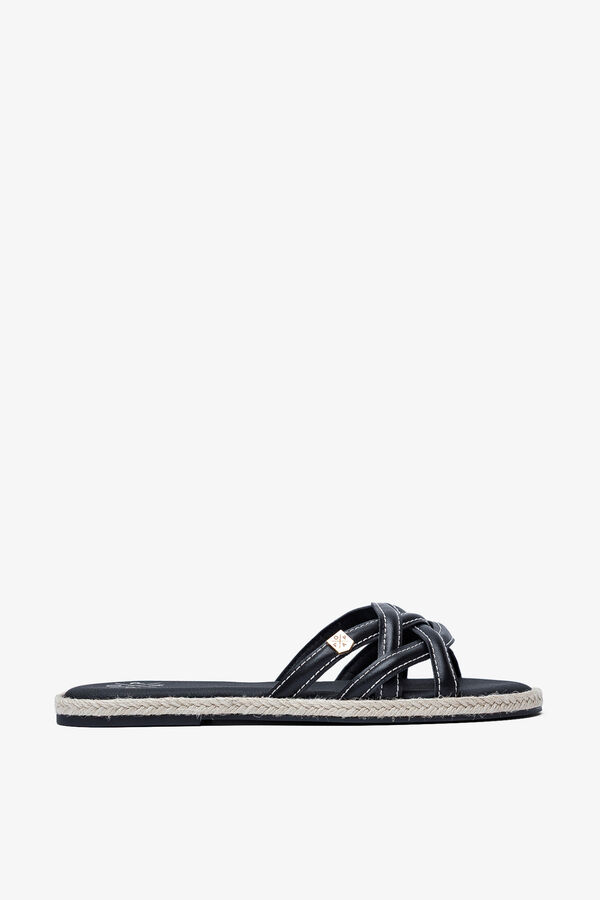 Popa Saraki flat strap sandal black
