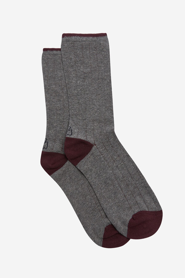 Womensecret Women's long grey socks Grau