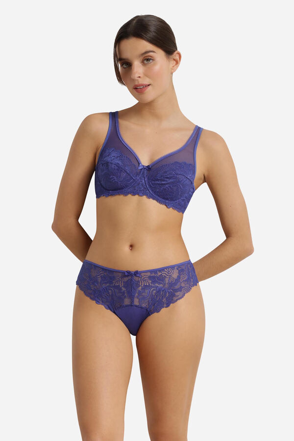 DIM Lace underwired full cup bra blue