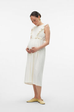 Womensecret Sleeveless midi maternity and nursing dress  white