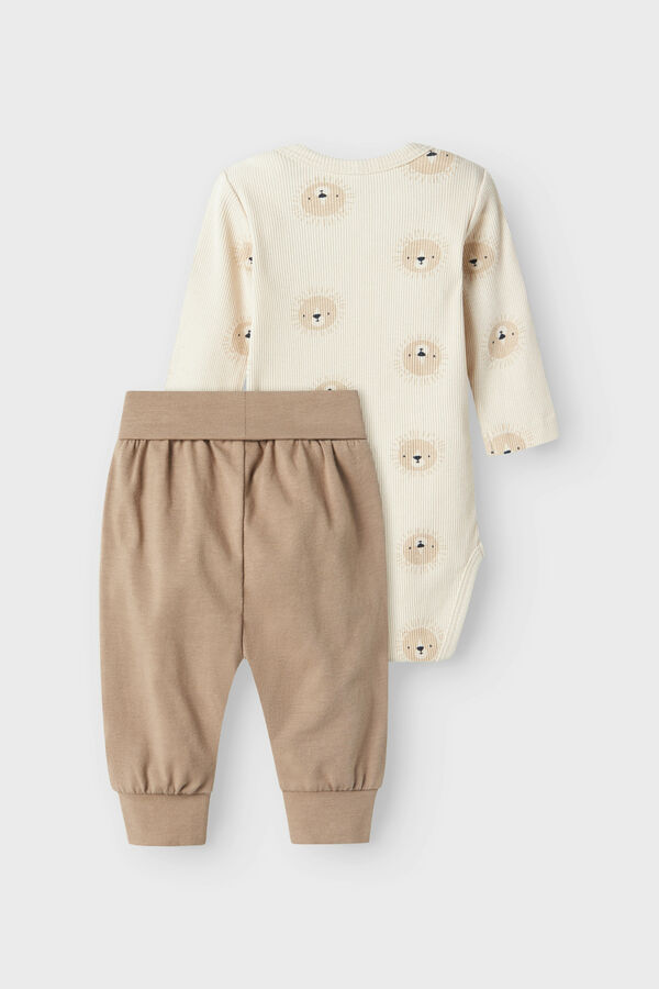 Name it Set león bebé neutro gris