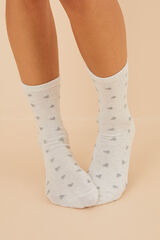 Women'secret 3-pack grey hearts cotton socks grey