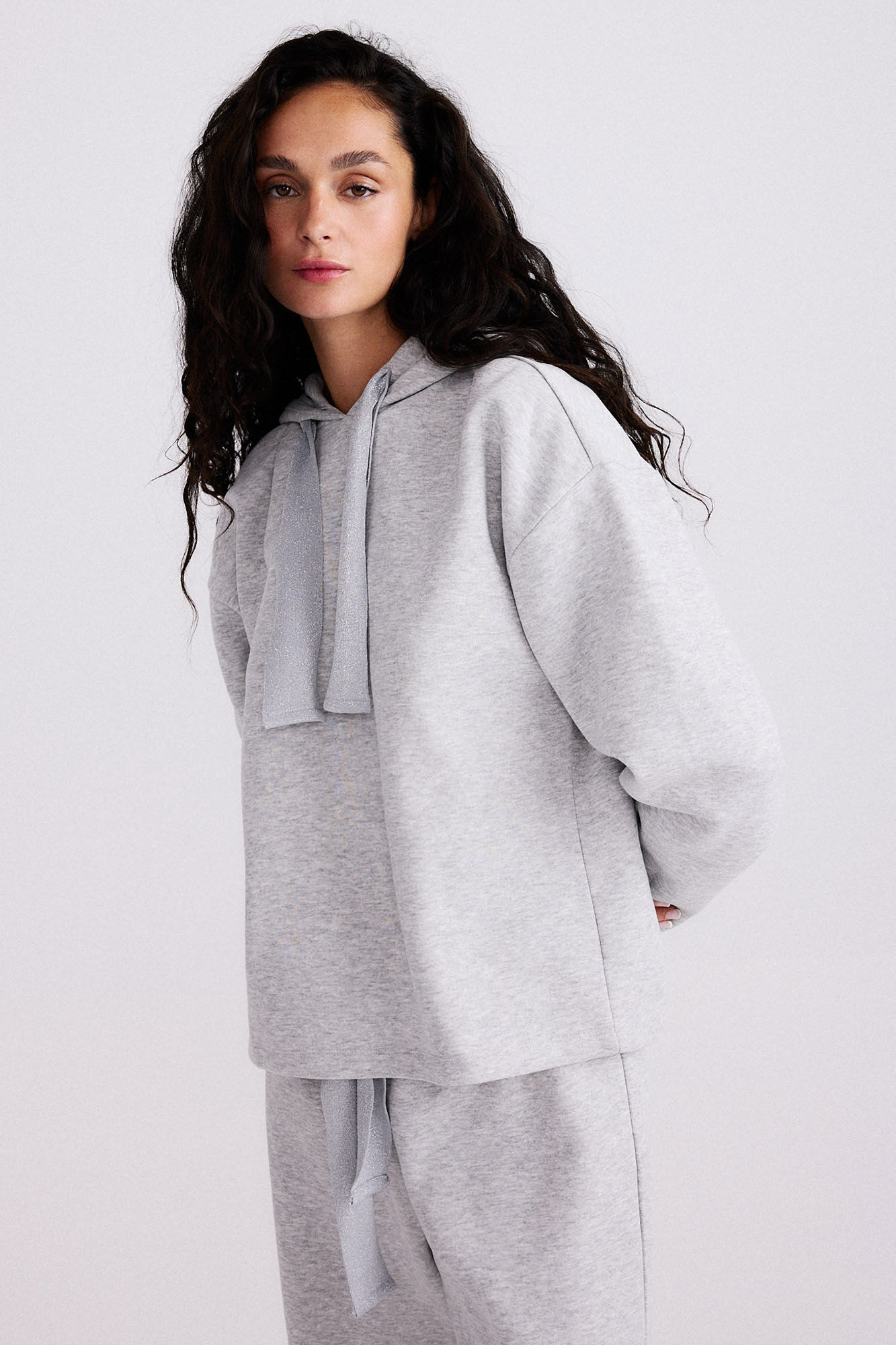 Pieces Kapuzen-Sweatshirt mit Lurex-Detail