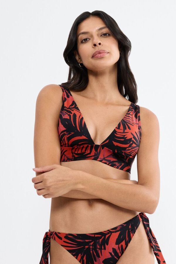 Triumph Top bikini fruncido con relleno y aro estampado