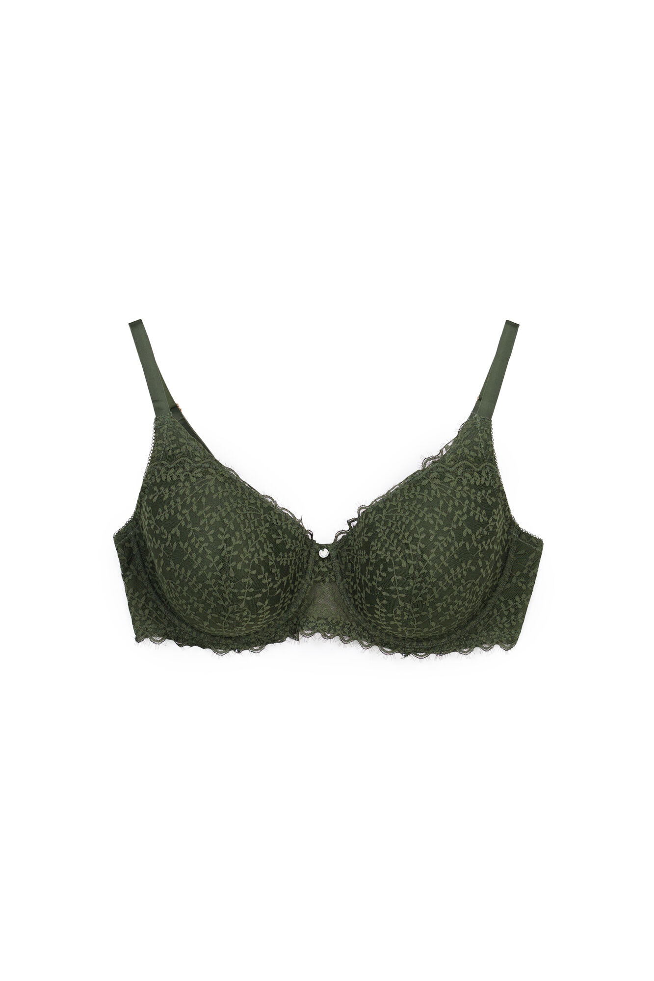 Women'secret Gr&uuml;ner gepolsterter spitzen-balconette-bh BEAUTIFUL