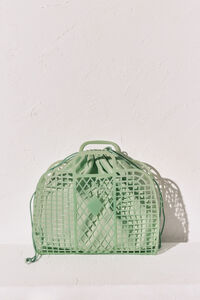 Women'secret Green jelly medium mesh effect handbag