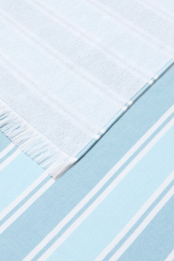 Womensecret Striped fabric and terrycloth beach towel Plava