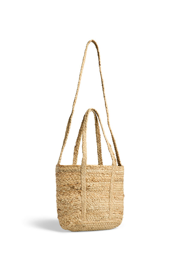 Pieces Jute-Strandtasche Nude