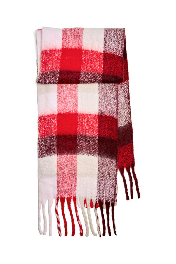 Pieces Checked scarf red
