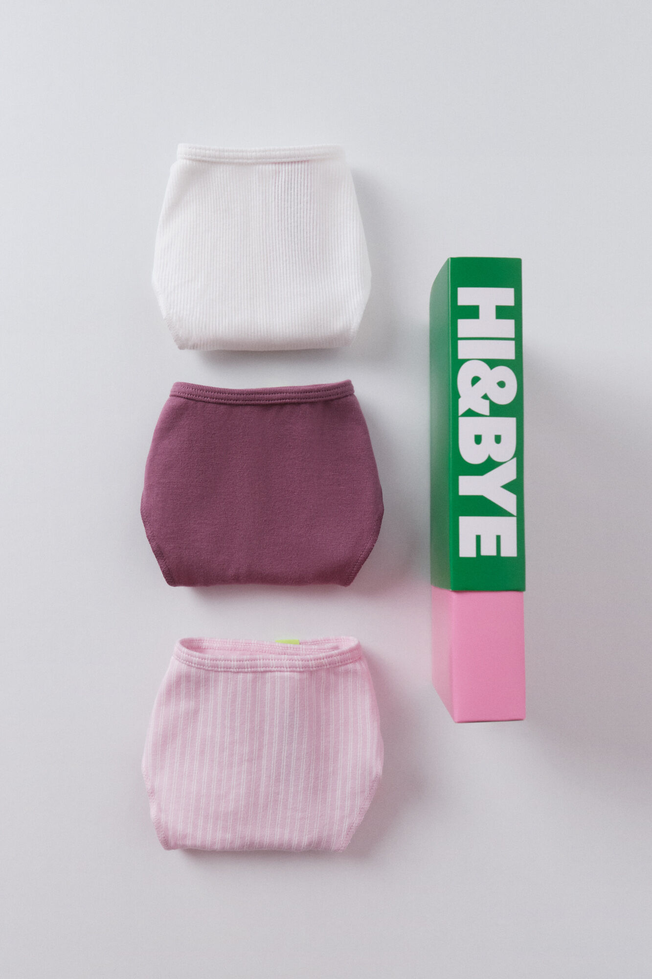 HI&BYE Pack 3 bragas brasile&ntilde;as blanco, rosa, morado