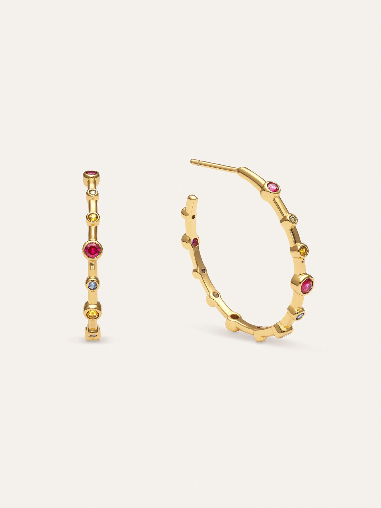 Singularu Creolen Rainbow Bubbles L vergoldet