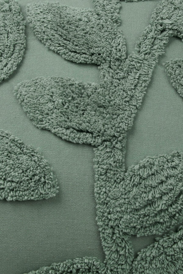 Textura Funda coj&iacute;n bordado hojas verde