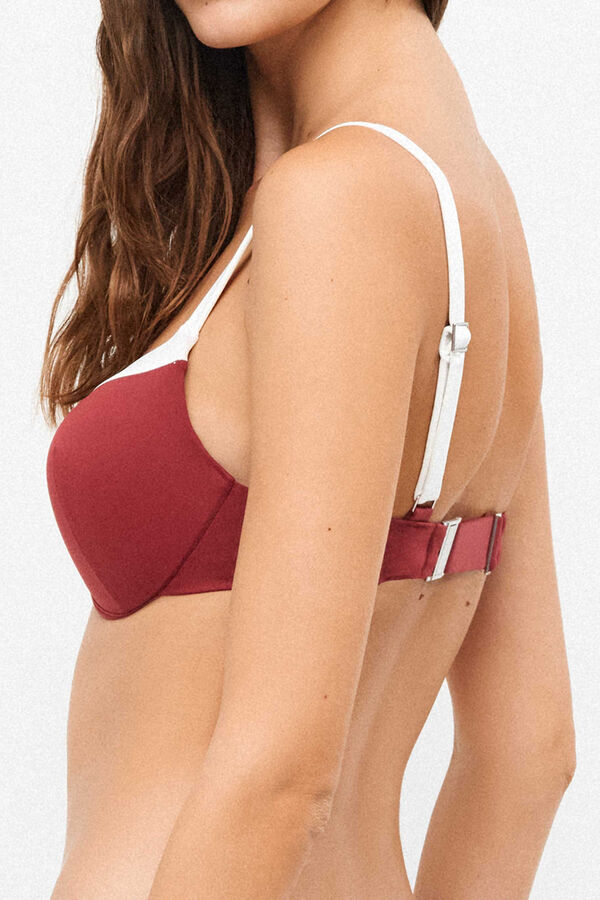 Gisela Two-tone underwired bikini top red