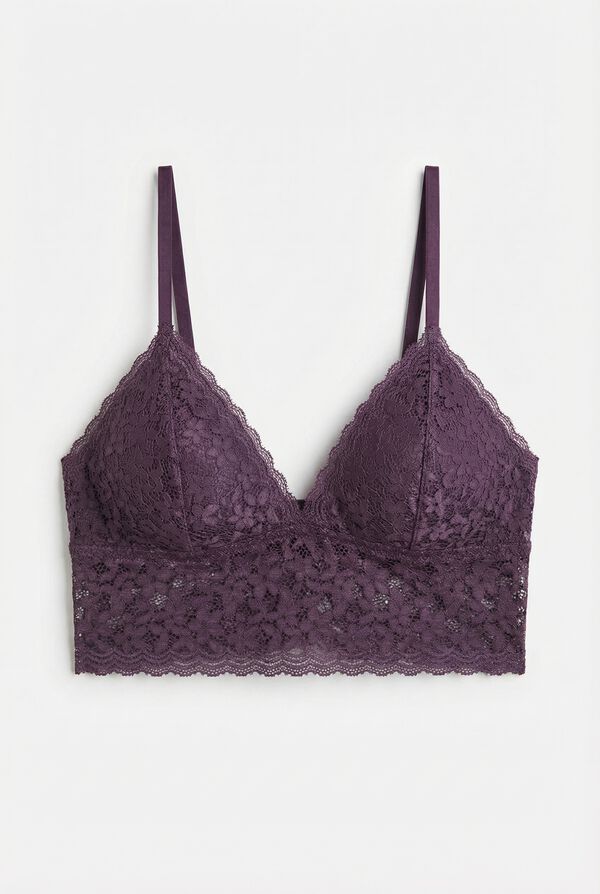 Women'secret Burgundy lace triangle bralette pink