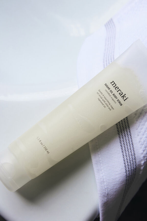 Meraki Exfoliante corporal de aceite y azúcar blanco