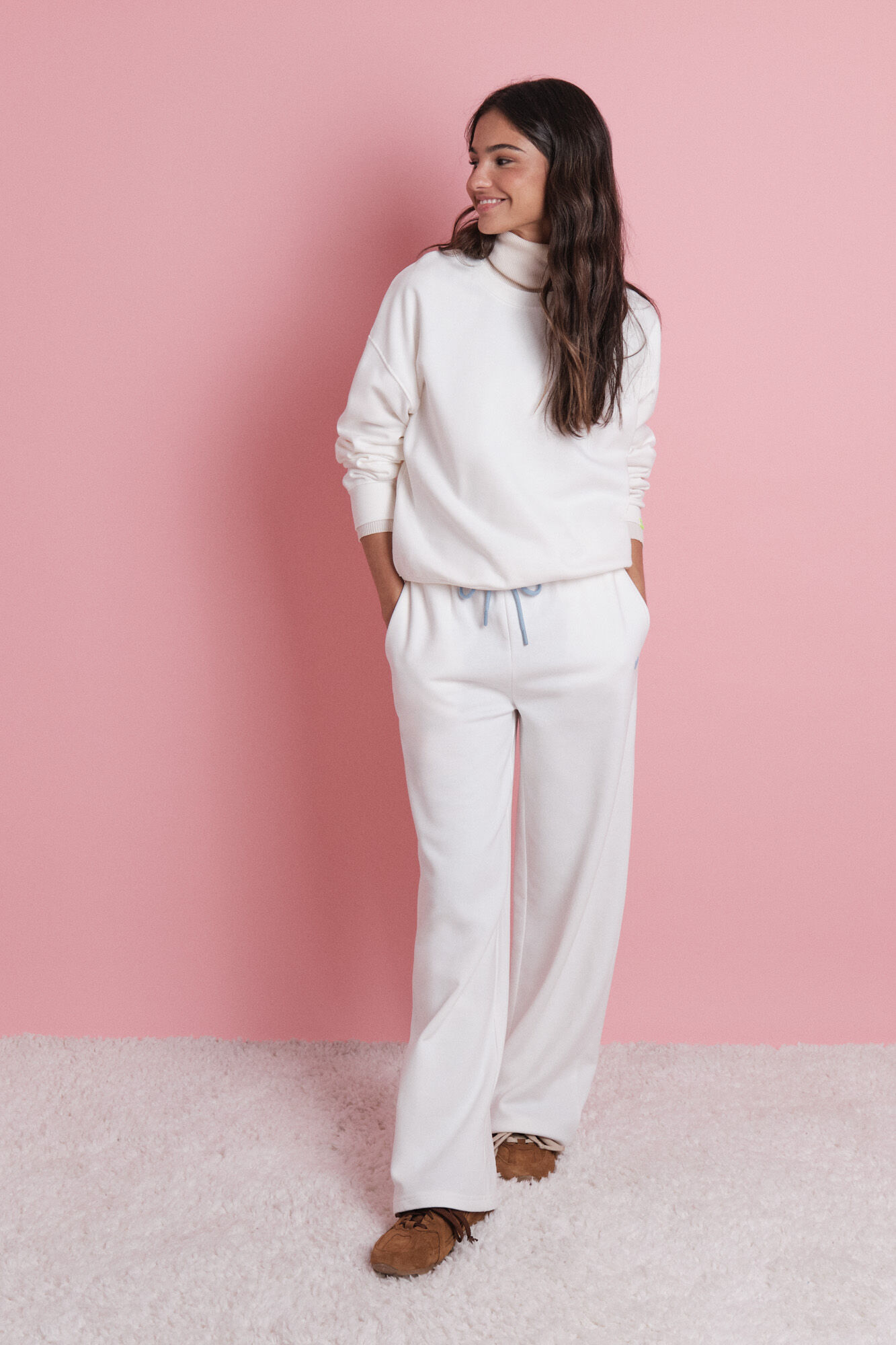 HI&BYE Sudadera felpa blanco logo