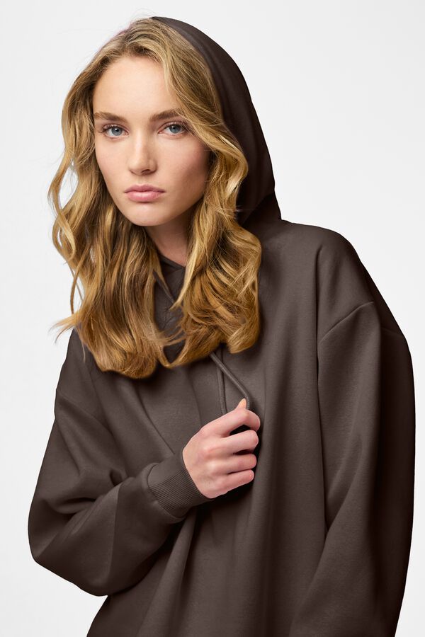 Pieces Basic hooded sweatshirt nude