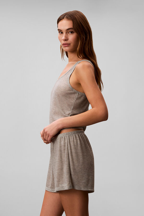 Calvin Klein Conjunto de pijama corto tirantes gris