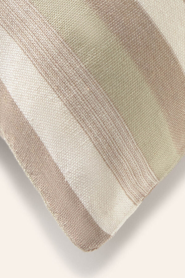 Calma House Green striped cotton cushion cover Luxor 60x60 green
